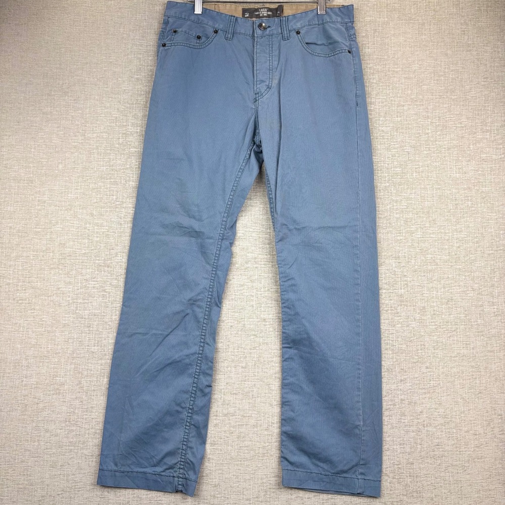 H&M LOGG Mens Blue Micro Corduroy Straight Leg Pants Size 31 Label Graded Goods